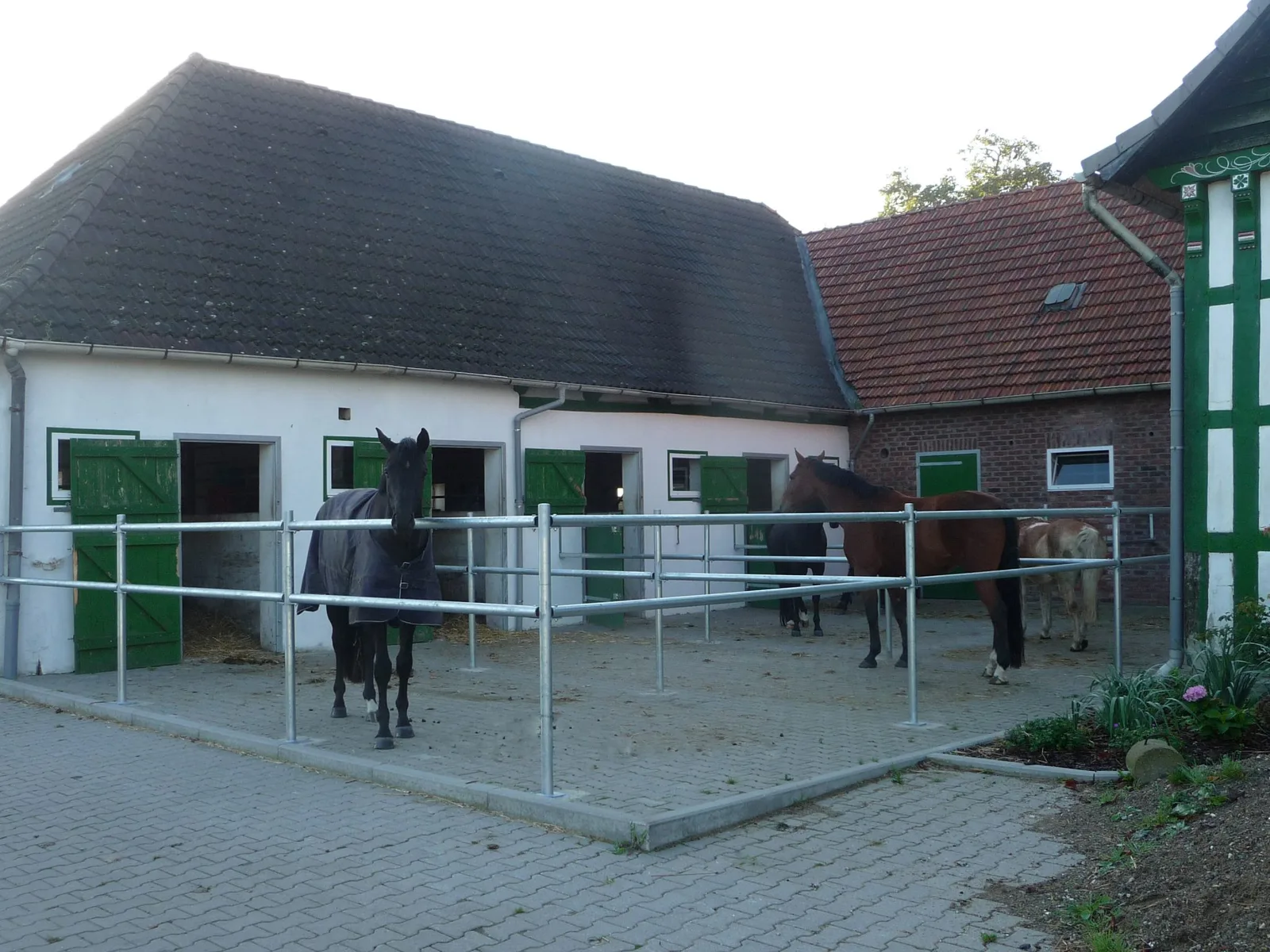 Innenhof mit Auslauffläche für Pferde