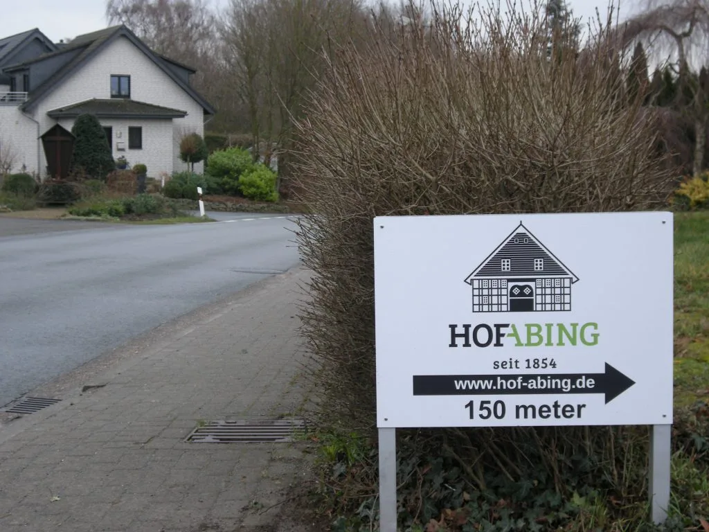 Straßenschild Hof Abing